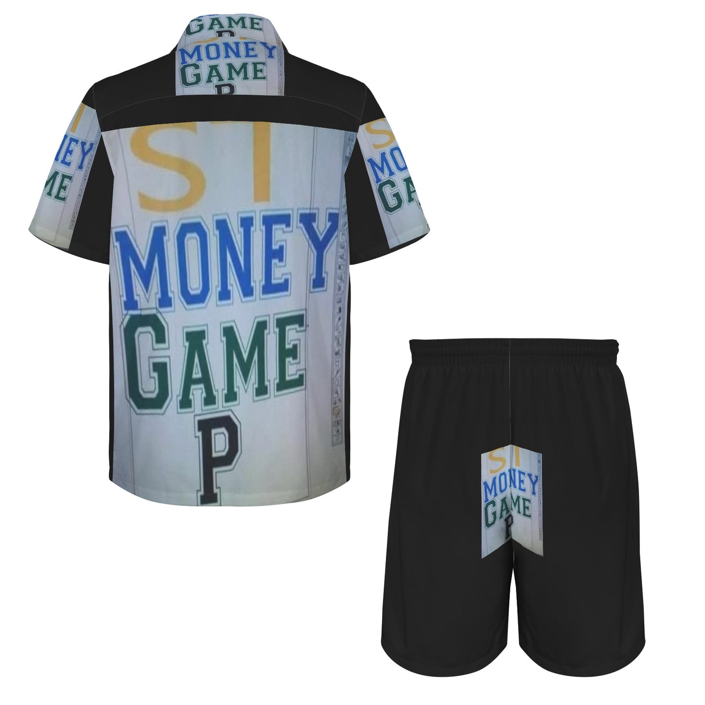 m gray white Men's Shirt and Shorts Outfit