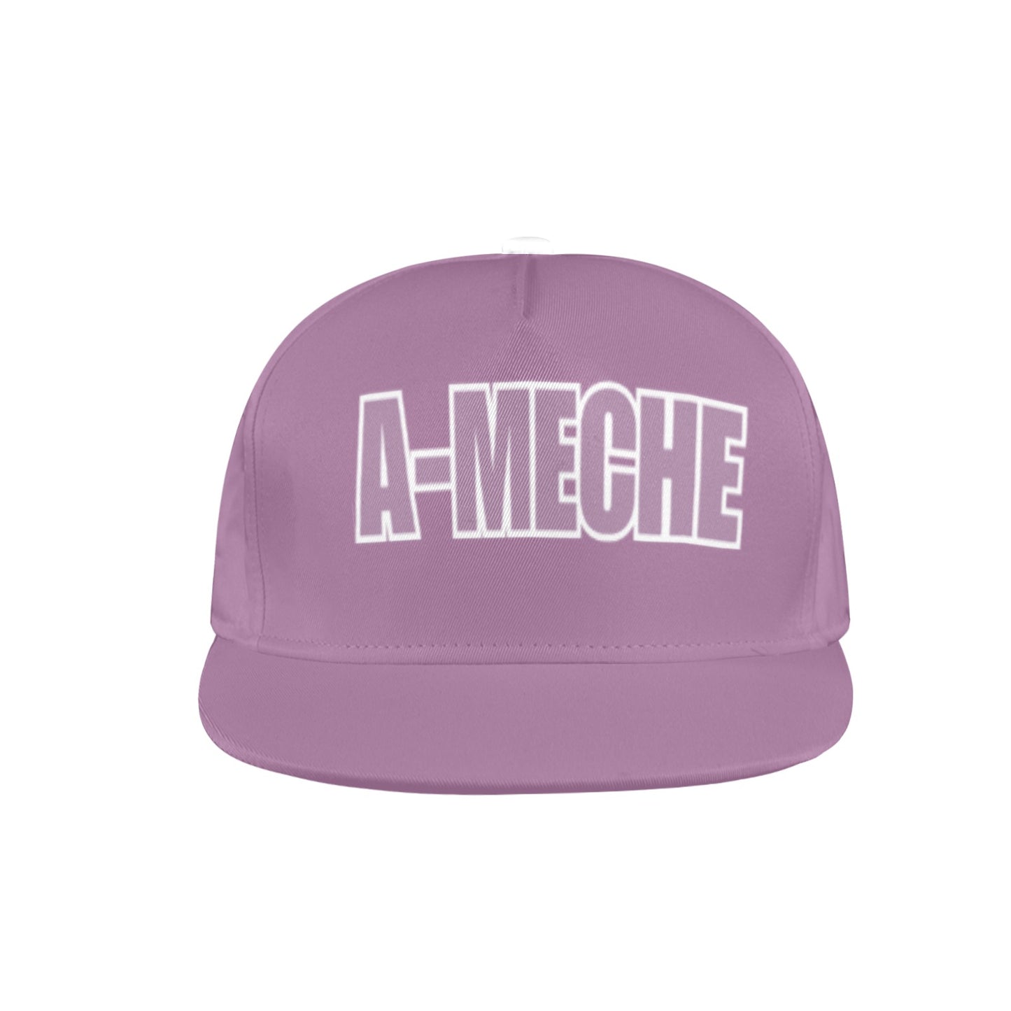 A-Meche All Over Print Snapback Hat/Purple & White Letters