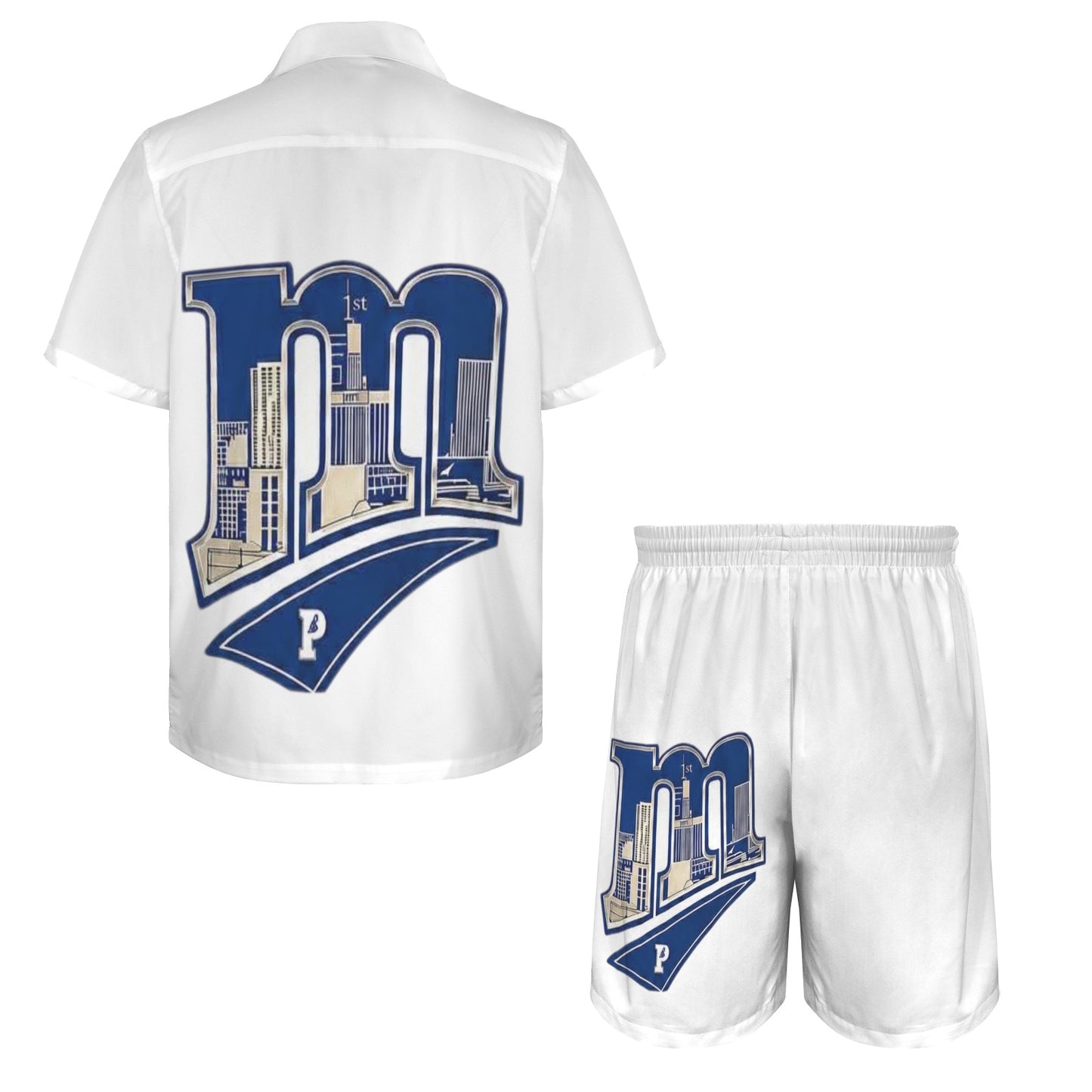 m gray white Men's Shirt and Shorts Outfit