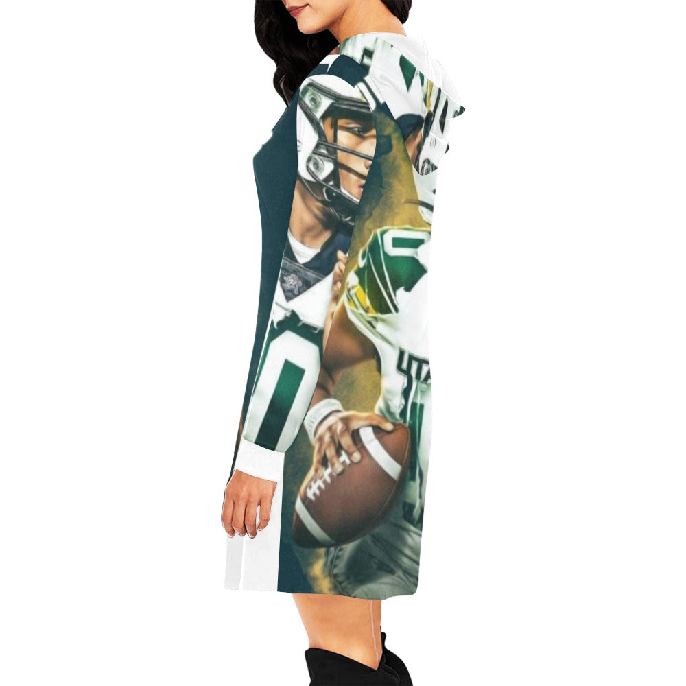 Copy of Copy of Copy of Copy of Joe Peezy Wear LLC (60) All Over Print Hoodie Mini Dress (Model H27)