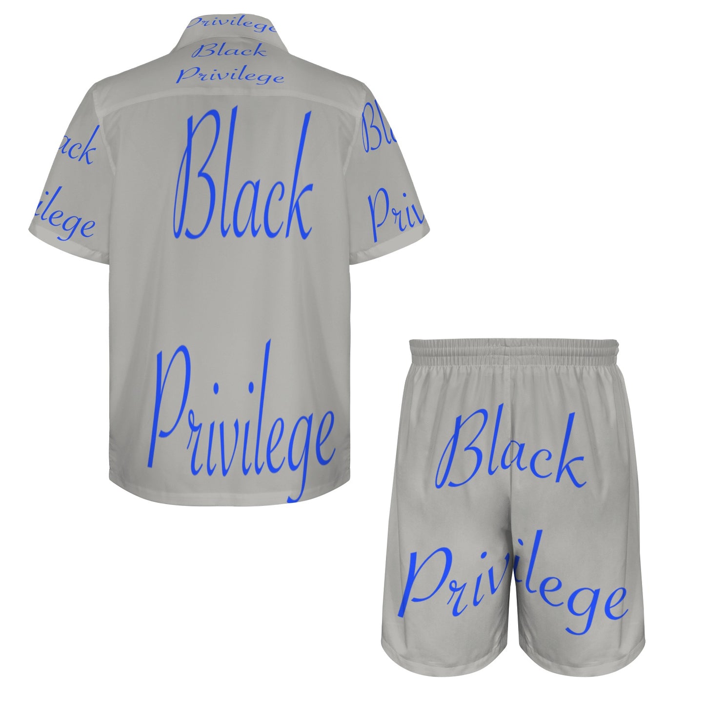 m gray white Men's Shirt and Shorts Outfit