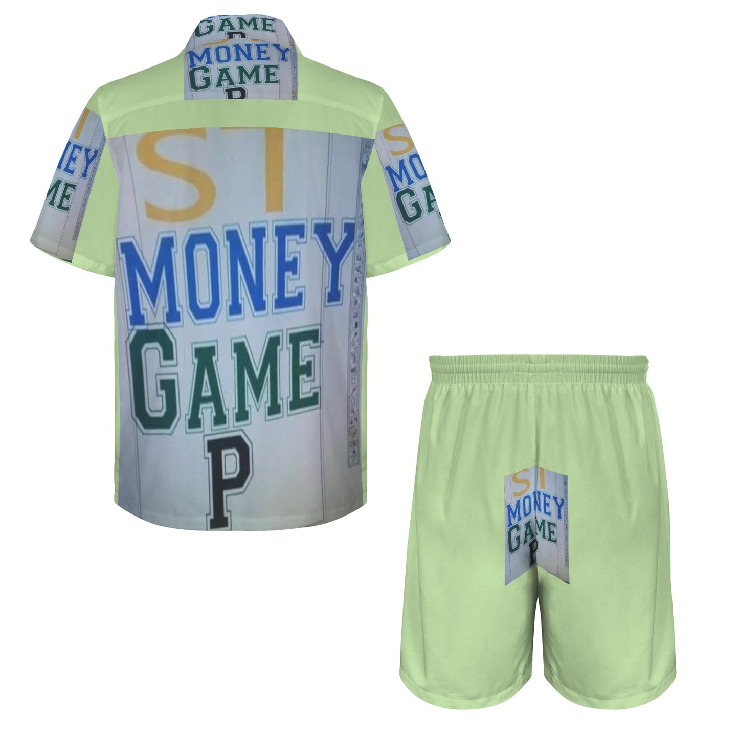 m gray white Men's Shirt and Shorts Outfit
