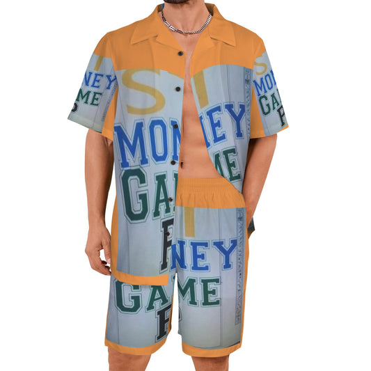 m gray white Men's Shirt and Shorts Outfit