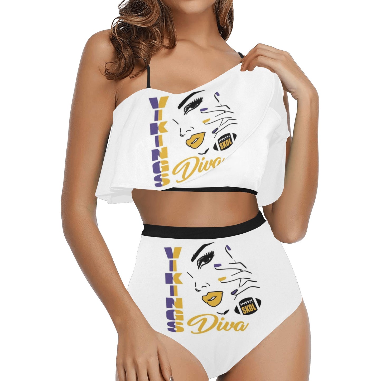 4 High Waisted Ruffle Bikini Set (Model S13)