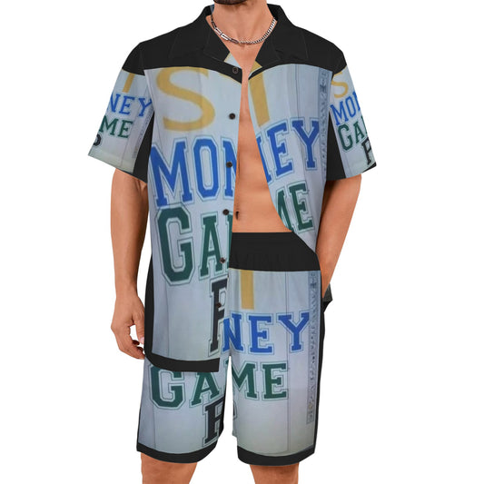 m gray white Men's Shirt and Shorts Outfit