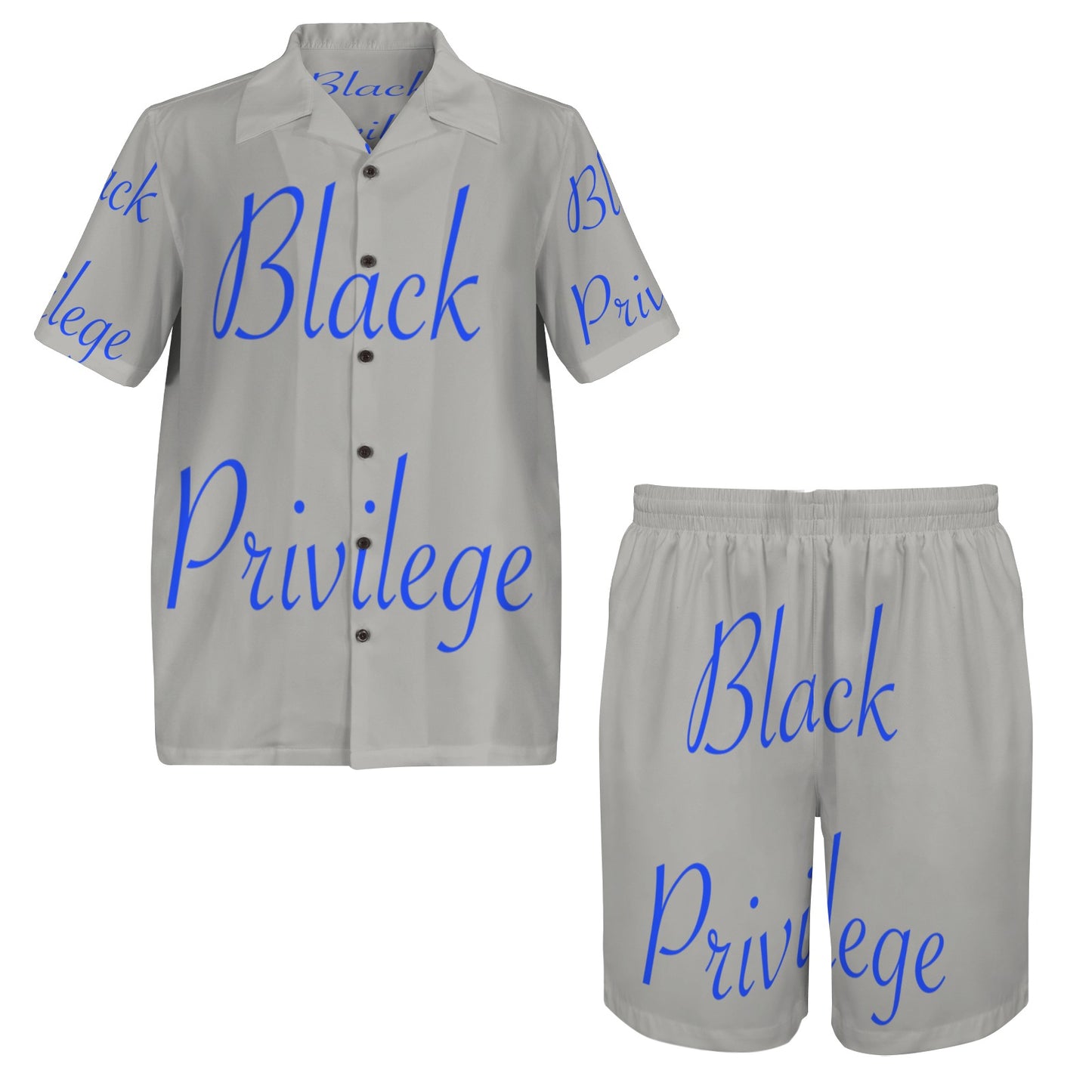 m gray white Men's Shirt and Shorts Outfit