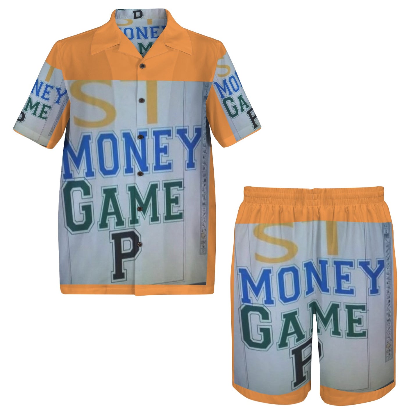 m gray white Men's Shirt and Shorts Outfit