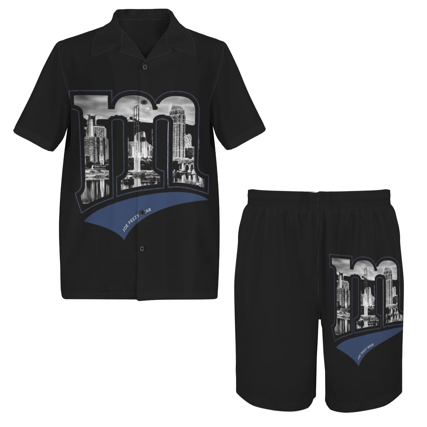 m gold gray Men's Shirt and Shorts Outfit