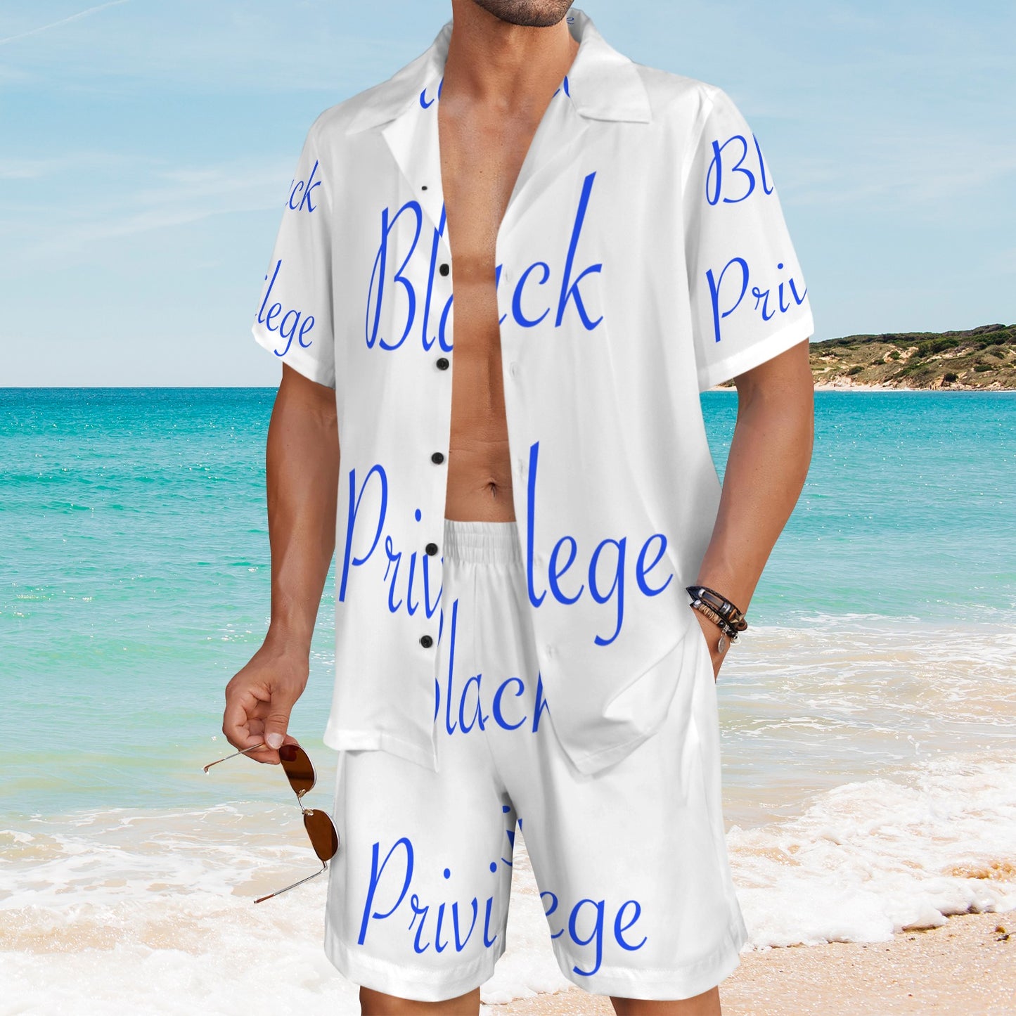 m gray white Men's Shirt and Shorts Outfit