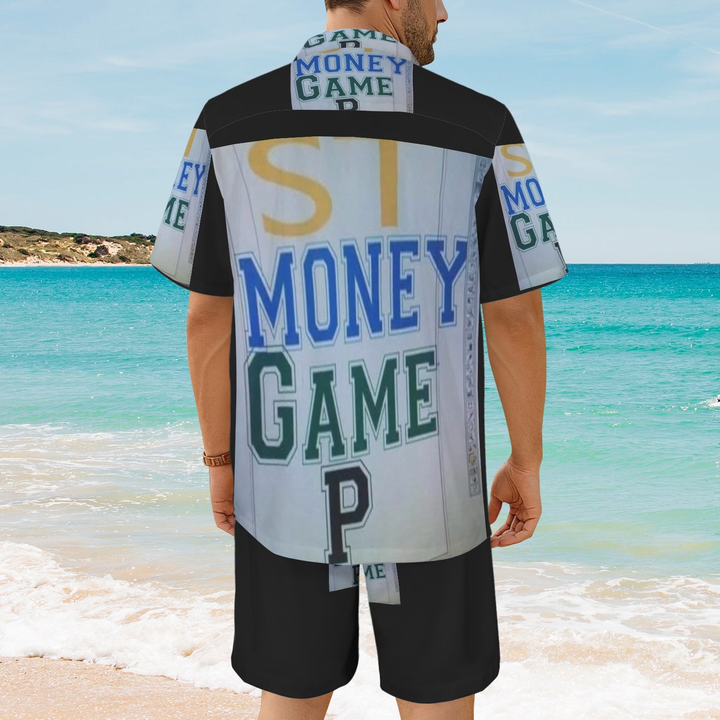 m gray white Men's Shirt and Shorts Outfit