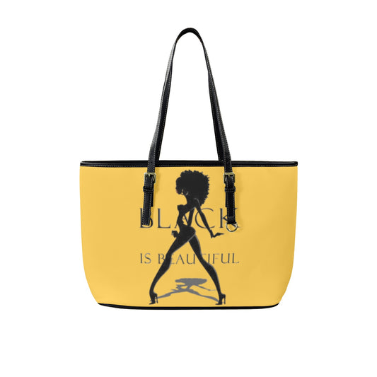 redid tote bag gold Leather Tote Bag-Large (Front&Back Printing) (1651)
