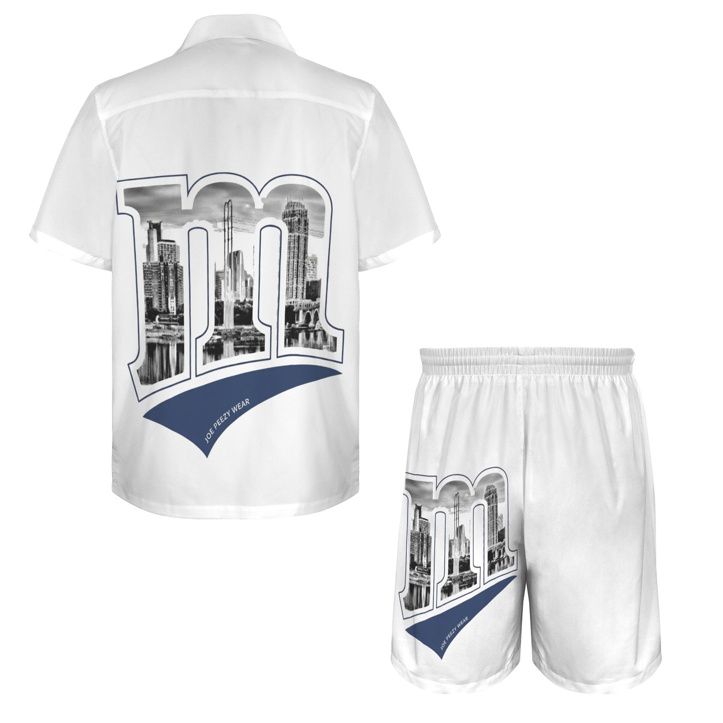 m gold gray Men's Shirt and Shorts Outfit
