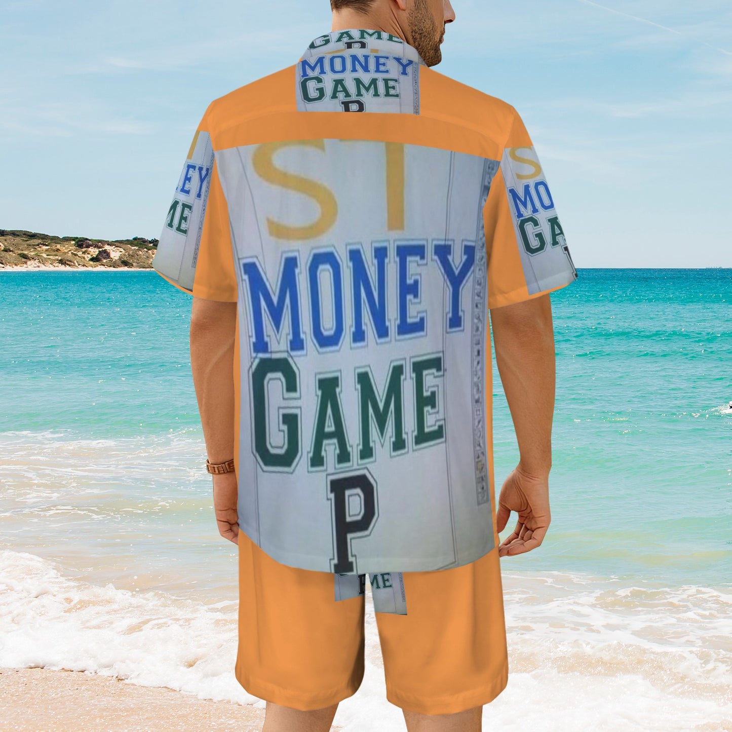 m gray white Men's Shirt and Shorts Outfit