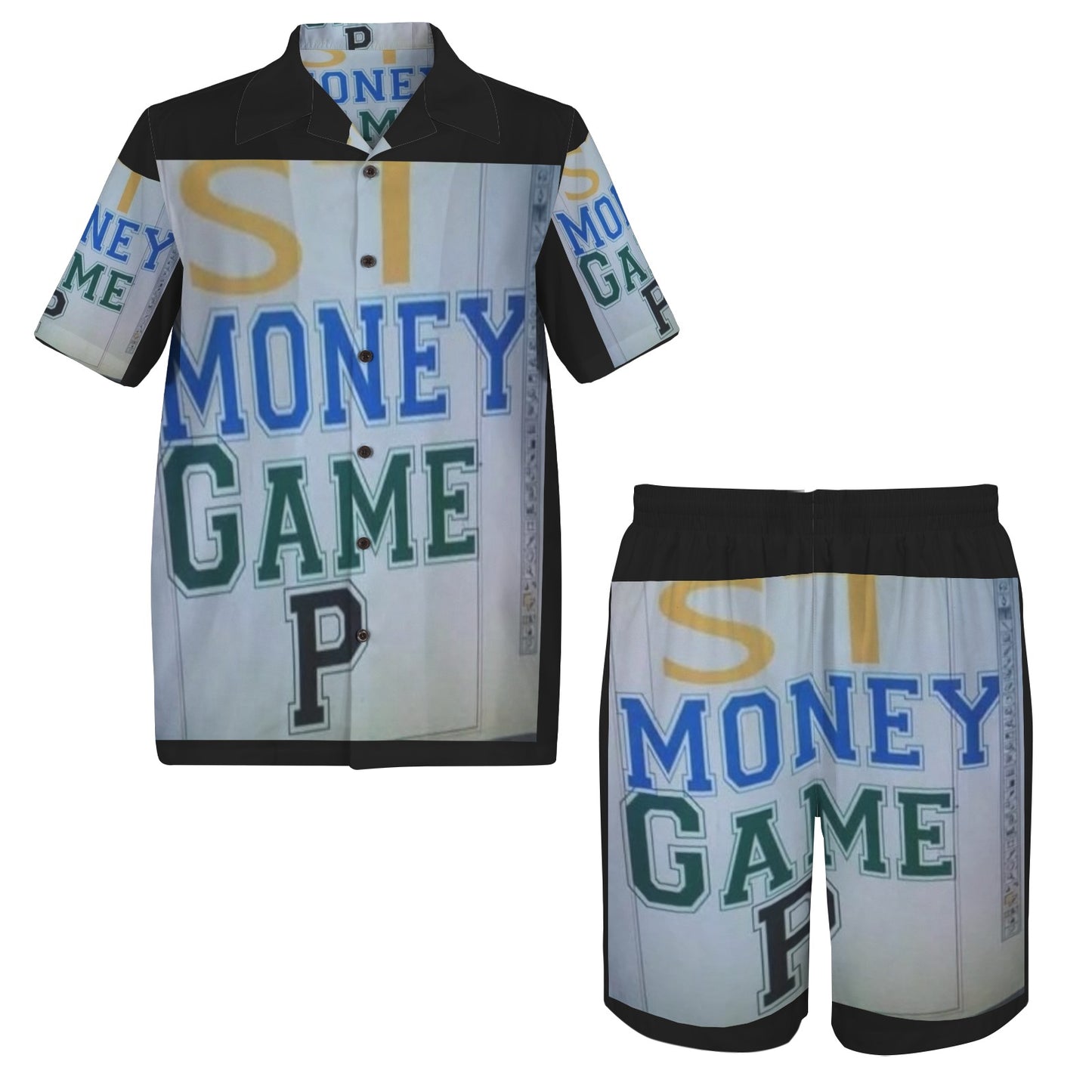 m gray white Men's Shirt and Shorts Outfit