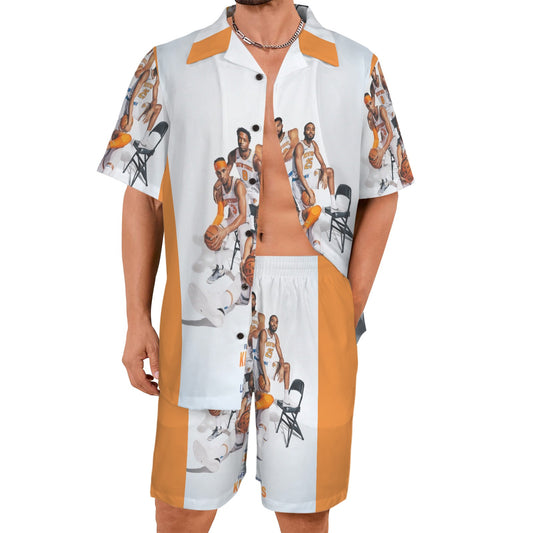 m gray white Men's Shirt and Shorts Outfit