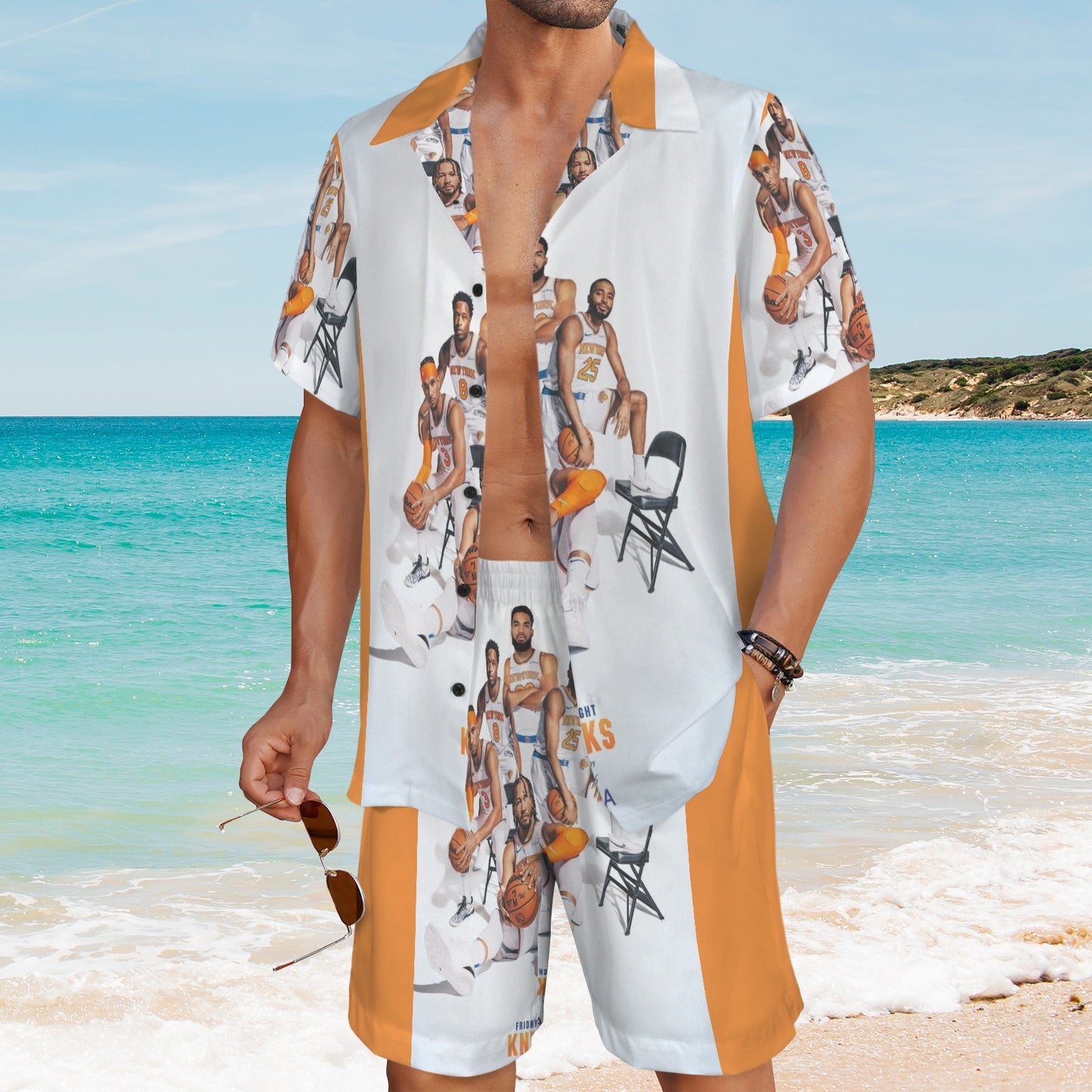 m gray white Men's Shirt and Shorts Outfit