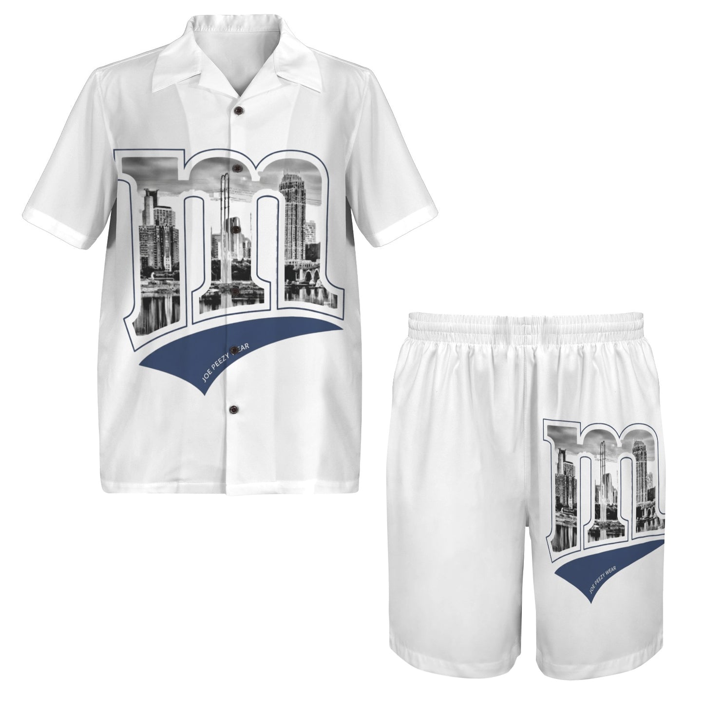 m gold gray Men's Shirt and Shorts Outfit