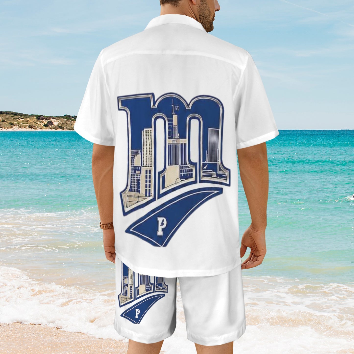 m gray white Men's Shirt and Shorts Outfit