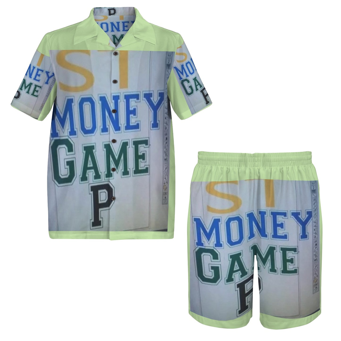 m gray white Men's Shirt and Shorts Outfit