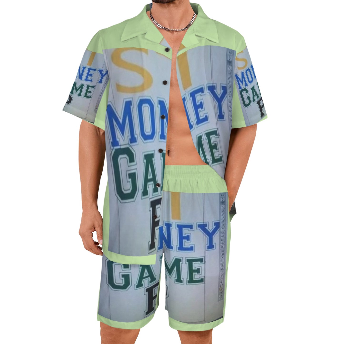m gray white Men's Shirt and Shorts Outfit
